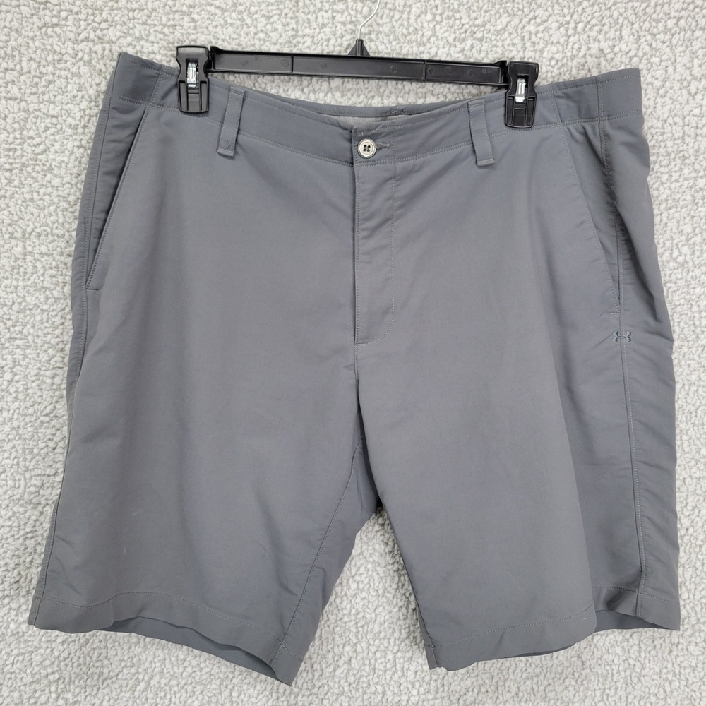 Under Armour Mens HeatGear Loose Fit Golf Shorts Gray Size 42